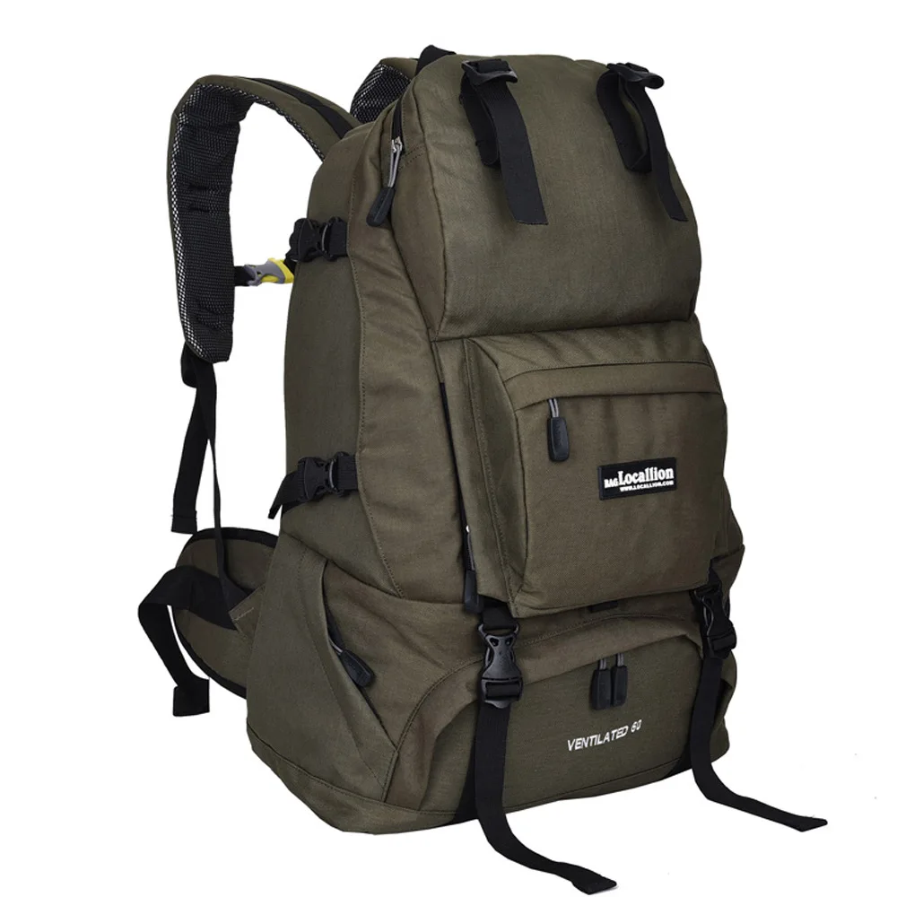 60L походные рюкзаки для кемпинга, открытый рюкзак, нейлоновая спортивная сумка для альпинизма, путешествий, спортивные рюкзаки - Цвет: army green