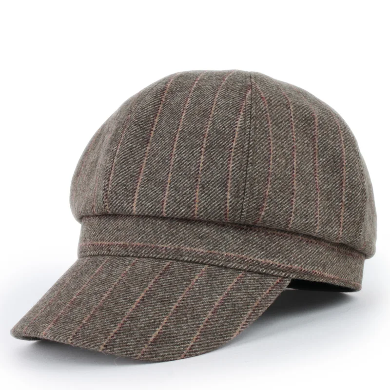 

GBCNYIER Beret Female Wild Hat Female Autumn and Winter Caps Retro Version of The Woolen Student Round Face Octagonal Cap
