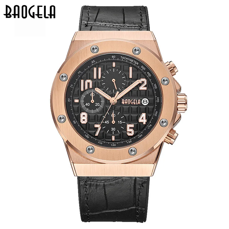 

BAOGELA Mens Watches Top Brand Luxury Sport Chronograph Watch Men Waterproof Male Clock Wristwatches For Mens erkek kol saati