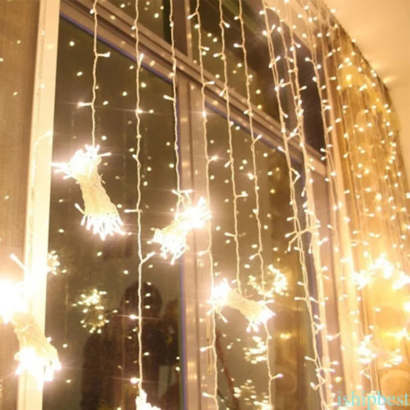 Fairy Curtain Light Lamp Wedding Decor Fantastic Decorations Window String Party 304 LED Durable Useful