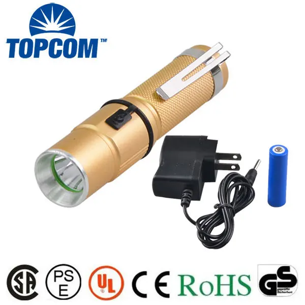 

[Free ship]TopCom Rechargeable Flashlight Mini LED Flashlight High powerful 5W 2000LM CREE Q5 LED vest-pocket Flashlight Torch