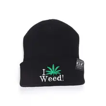 Новая модная женская мужская шапка, зимняя шапка в стиле хип-хоп, панк, черная шапка с листьями сорняков, уличная вязаная шерстяная шапка Skullies для пар