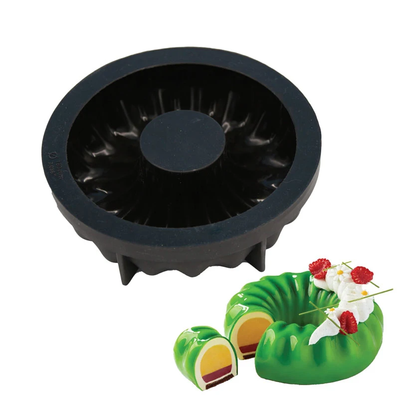 Bakeware Cake Mold Pan Round Shaped Black Silicone Molds Baking Mousse