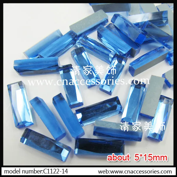 

blue octangle rhinestones for cellphone case decoration,50pcs/lot,glass shinning beads for garment accessories decoration