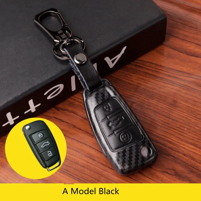 

Genuine Leather Car Key Case Cover For Audi Q3 A4 A4L A6L Q5 Q7 A1 A3 Flip Key Cover Car Accessories Car Styling