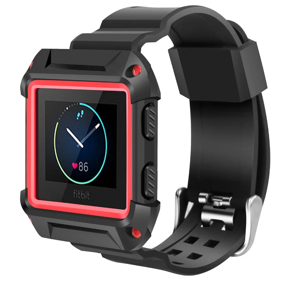 

Compatible Fitbit Blaze Bands, Shockproof Slim Protective Frame Case with Strap Bands for Fitbit Blaze Smart Fitness Watch S/L