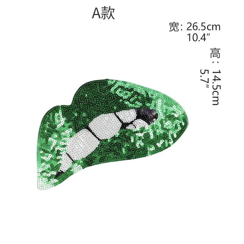 

Popular style DIY clothing accessories skirt coat recommended patch paste large lip sequins cloth sticke