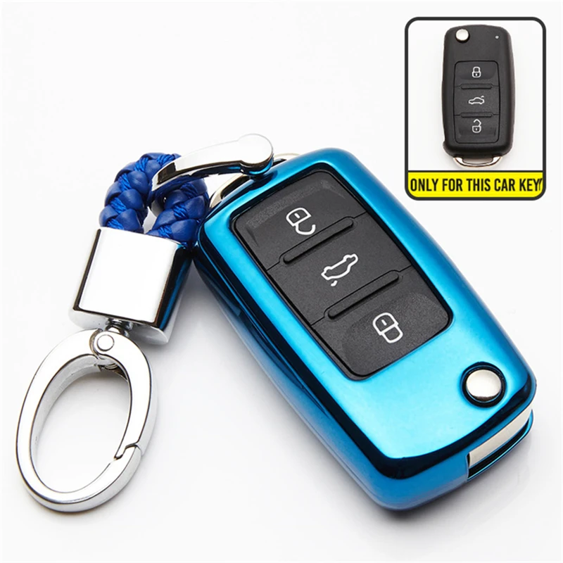KUKAKEY ТПУ чехол для автомобильного ключа Volkswagen VW Passat CC POLO Golf jetta tiguan Gol Cross Fox Plus Eos