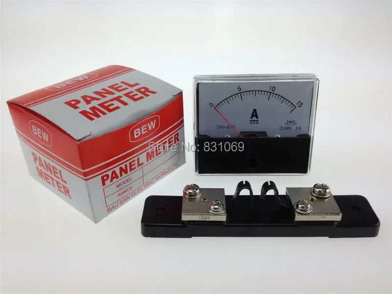 

1Pieces/Lot DH670 DC 0-15A 15A + Shunt Analog Amp Panel Meter Current Ammeter Brand New