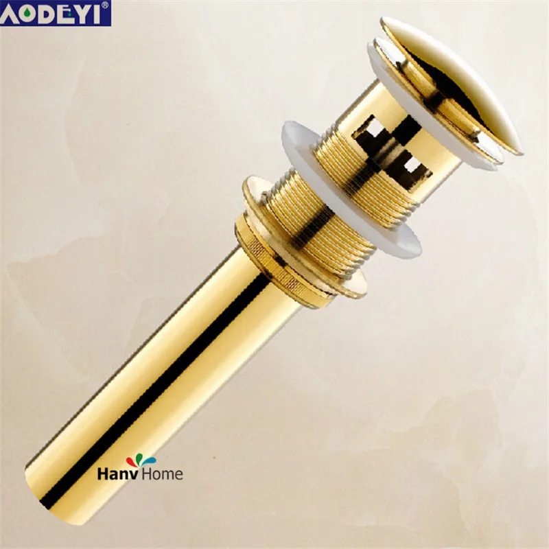 Preise Solide Messing Badezimmer Toilette Waschbecken Pop Up Abfluss Mit Ohne Überlauf Gold Finish bad teile wasserhahn zubehör