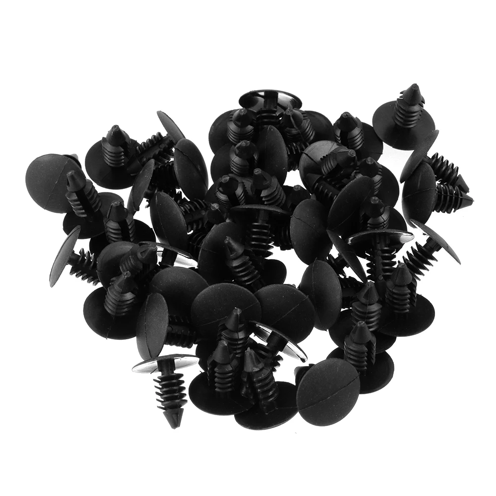 

50/100PCS Auto Fastener 8mm*18mm Hole 20mm Dia Car Auto Nylon Trim Boot Plastic Rivets Push Clip Fender Bumper Shield Retainer