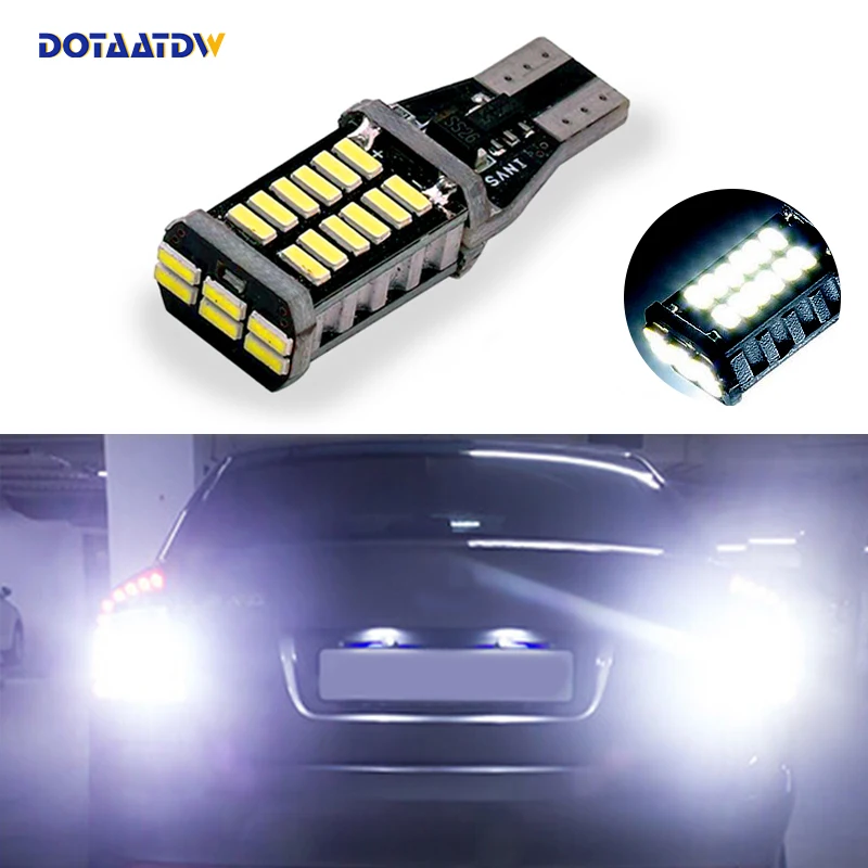 

DOTAATDW 1x T15 LED Bulb Canbus No Error Backup Reverse Light W16W Lamp 4014 Chip White Color With High Power For Skoda Superb