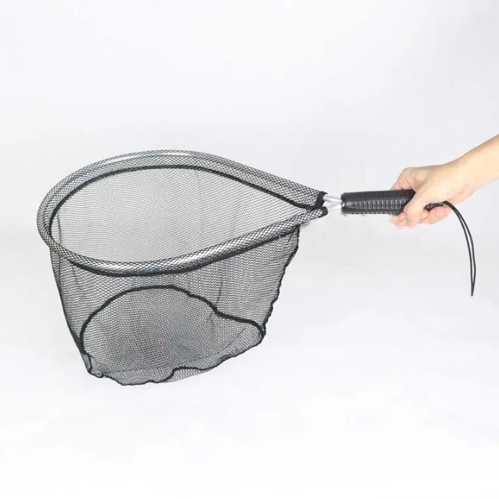 Hand Fishing Nets 54cm Landing Dip Net Small Mesh Aluminum Alloy Nylon