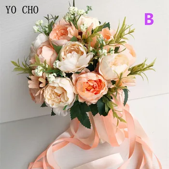 GRAN PROMO ❤️ Ramo de rosas de seda Artificial para dama de honor, decoración de mesa para boda, YO CHO - discount item 44% OFF Bodas y eventos