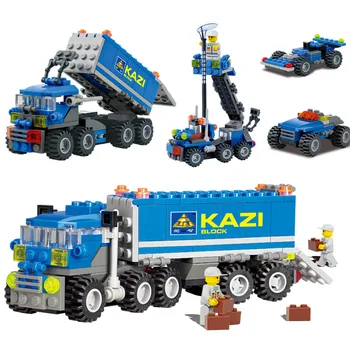 

163PCS Deformed Truck Building Blocks Baby Toys For Children Birthday Gift Educational Brinquedos DIY Bricks Toy