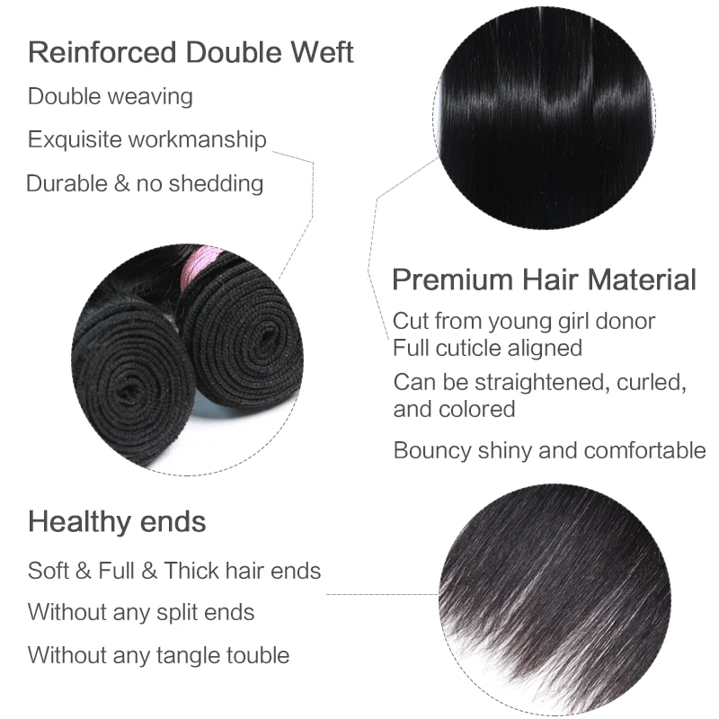 Bigsophy Hair Straight Wave Brazilian Weave Hair Bundles 3Bundles Hair With 13*4 Frontal Closure 100% Remy Human Hair Extension Bigsophy Hair Straight Wave Brazilian Weave Hair Bundles 3Bundles Hair With 13*4 Frontal Closure 100% Remy Human Hair Extension