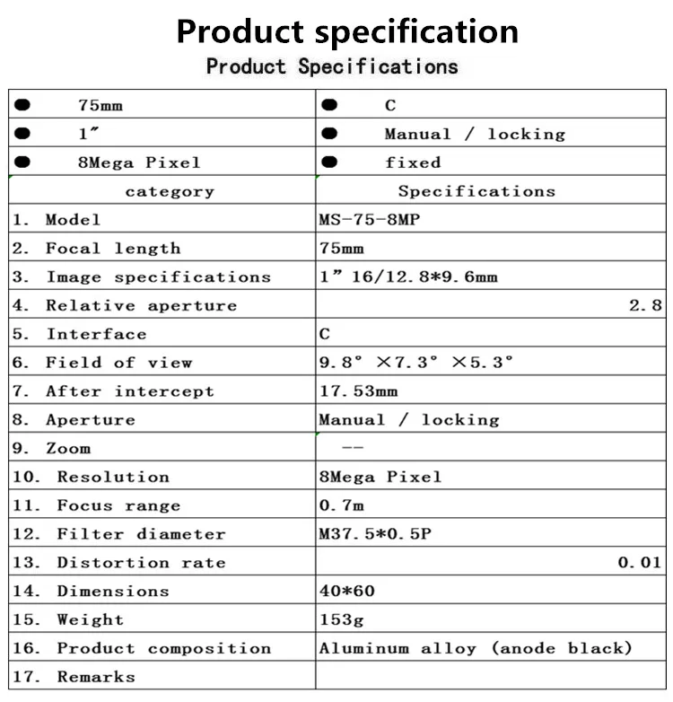 Product specification