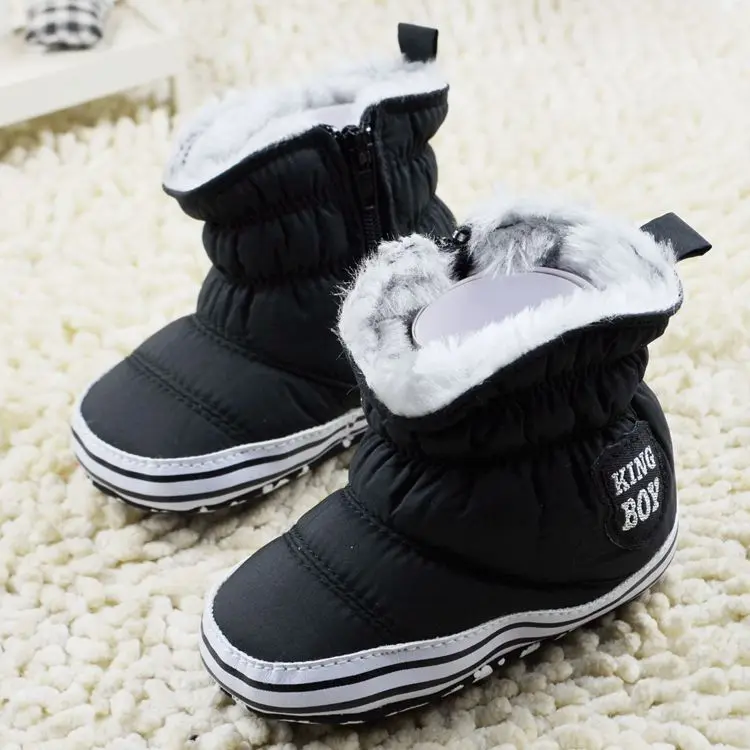 New Baby Boy Snow Boots Worm Fleece Winter Navy Infant Boot Toddler