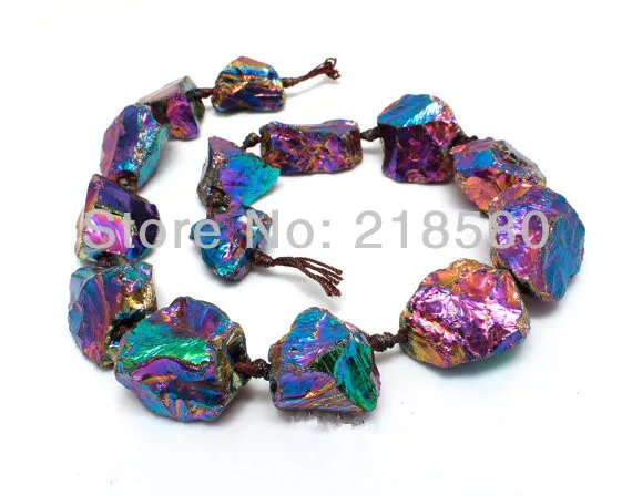 H TB29 Mystic Rainbow Titanium Quartz Crystal Rough Blue бусины из горного хрусталя для изготовления