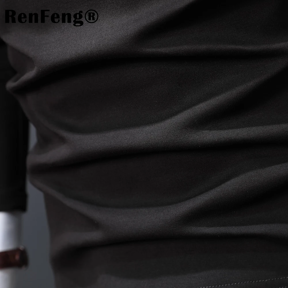 New Fashion Men Tee Long Sleeve Double collar Shirts man Turtleneck Casual T-shirt Top mens Clothes 95% pure cotton t Shirt (4)