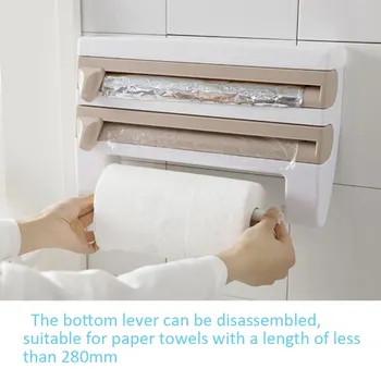 

Multifunctional Commodity Shelf Storage Box for Kitchen Cutter of Cling Film Wall Mounted Multi-layer Rack
