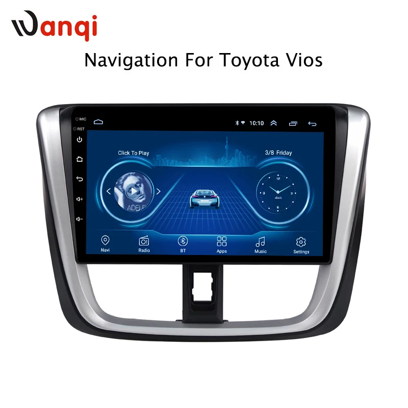 

hot sale 10.1 inch Android 8.1 2.5D Tempered HD Touchscreen Radio for Toyota vios 2016-2018 with Bluetooth USB WIFI support SWC