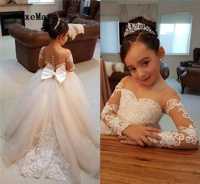 Vestido de lantejoulas cintilante bebê menina, vestido de princesa, cauda  grande, artesanal, aniversário, sessão fotográfica, criança, batismo, Natal  - AliExpress