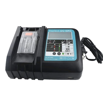 

7.2V-18V USB Power Tool Li-Ion Battery LCD Screen Charger for Makita US EU UK AU plug Black