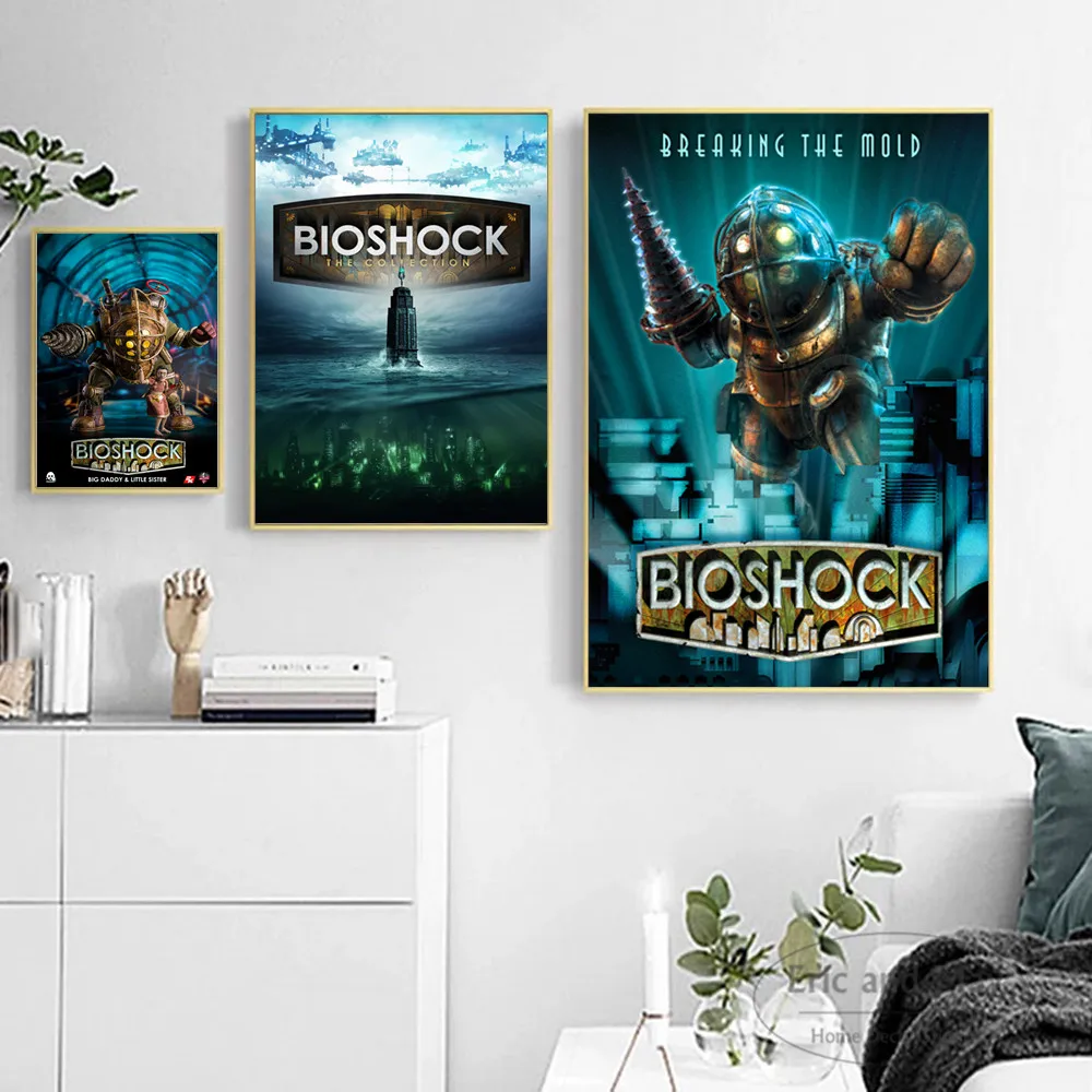 Us 4 15 48 offbioshock infinite video game art canvas art print painting modern wall picture home decor bedroom decorative posters no frame in
