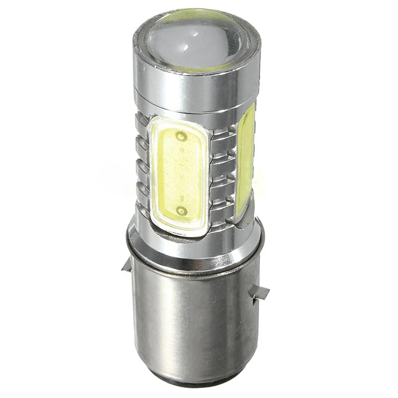 New Arrival 1pc White Motorcycle H6 Headlight DC12V 7.5W BA20D 4 COB LED Moto Moped Scooter ATV Lamp Bulb Aluminum Light