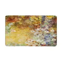 Белые цветы и мягкие зеленые листья Придверный коврик большой нескользящий передний коврик у входной двери ковер