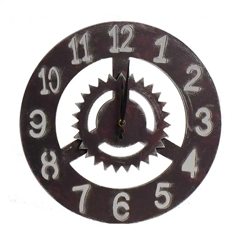 

Creative Retro Gear Clock Ornament Bar Shop Decor Wall Sticker Hanging Digital Clocks Vintage Saw Blade Gear Decorations Gifts