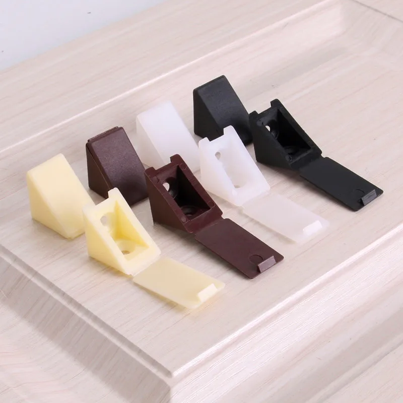 50Pcs-Lot-Premintehdw-90-Degree-Nylon-Plastic-Cabinet-Furniture-Closet-Corner-Bracket-Joint-With-Screw (3)