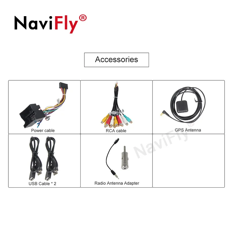 Sale NaviFly 2 Din Car dvd Radio GPS navigation for Ford/Mondeo/Focus/Transit/C-MAX Android 9.1 Quad Core 2G RAM 7708 IC WIFI BT RDS 5