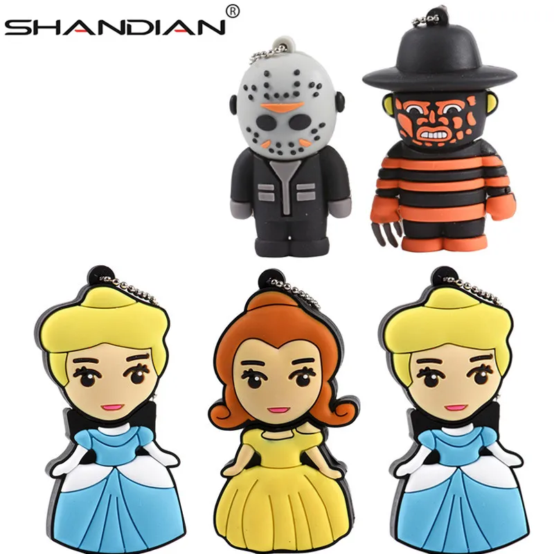 

SHANDIAN PAY USB Flash Drive 32G Freddy Vs JasonMemory stick Pen Drive 64G pendrive U disk 4GB 16GB 32GB 64GB memory stick gift