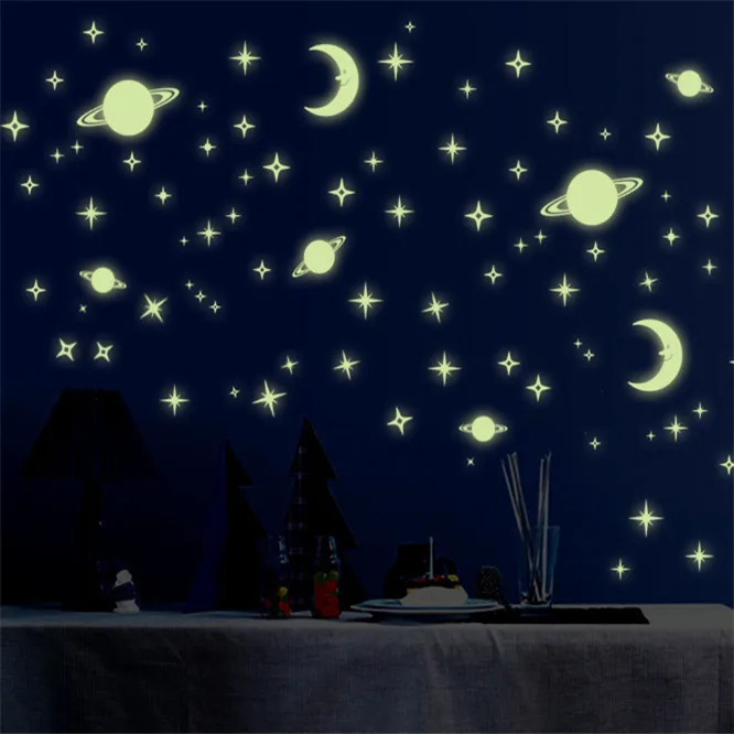 

Special luminous wall paste nine planets luminous paste fluorescent paste gauge ceiling decoration moon universe planet stickers