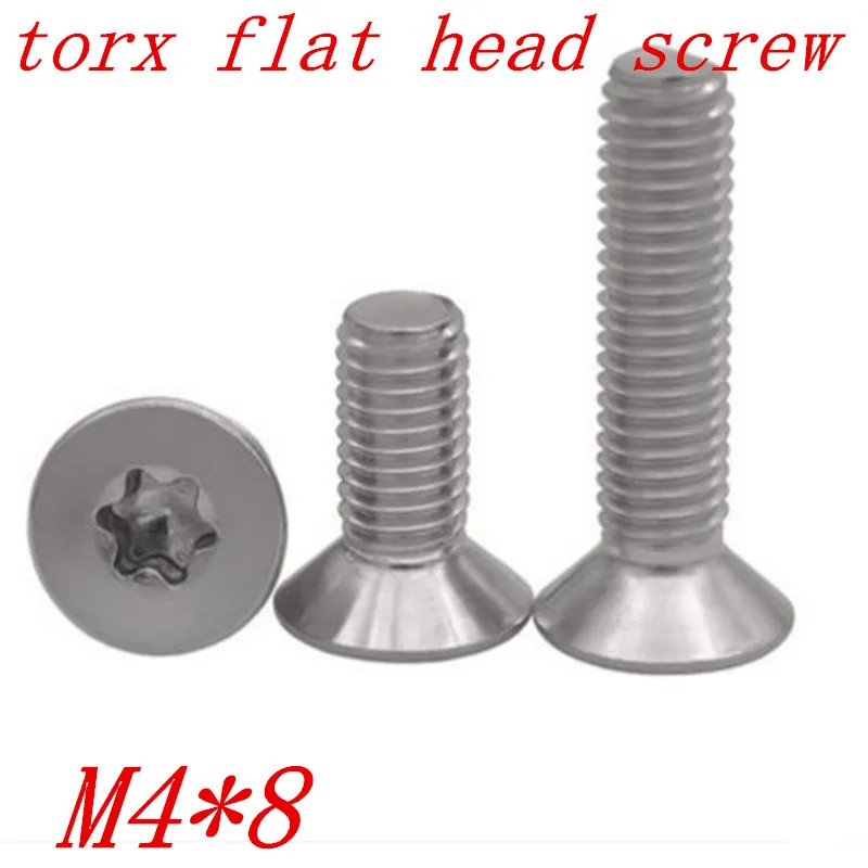 

100Pcs M4*8 m4x8 torx flat countersunk head screw a2 stainless steel