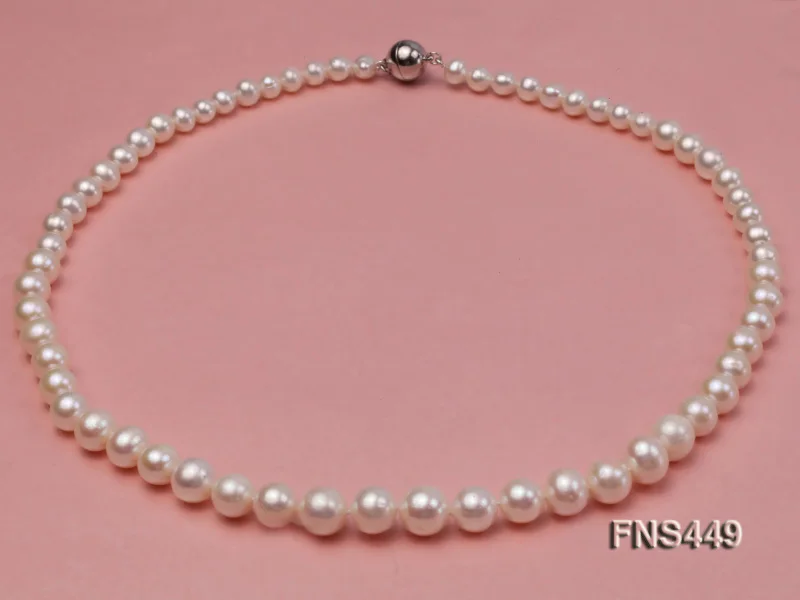 

2019 New Arriver 4-9mm White Natural Freshwater Pearl Necklace Jewellery For Women Perfect Mother Day Gift
