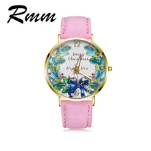 2017 New fashion brand watch women watches Casual quartz watch leather strap Christmas or New Year