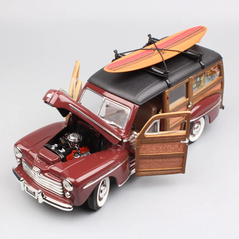 1 18 Классический FORD WOODY woodie супер люкс 1948 вагон весы автомобиля и литья под давлением модель игрушки хобби миниатюры доска для серфинга