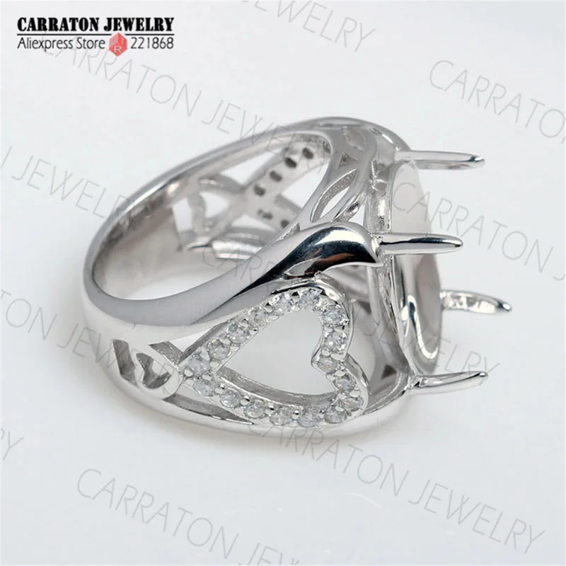 RSHC3006 Genuine 925 Sterling Silver High Quality Big Men's Ring Without Main Stone Ready for Main Stone