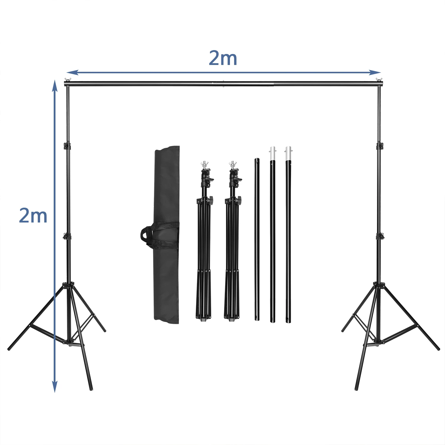 ZUOCHEN Фотостудия Фон Поддержка Стенд Комплект 1,6x3 м черный/белый/зеленый/серый фон экран+ 2 м x 2 м поддержка фона