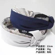 1 шт., повязка для волос для девочек, новая двухцветная бело-синяя простая однотонная повязка на голову в стиле ретро, ручная работа, G0407