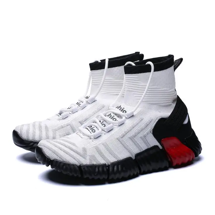 

Light High Top New Breathable Flying Socks Shoes Man Women Sports Stretch Sport Sneakers Flat Running Shoes For Men Sneaker Shoe