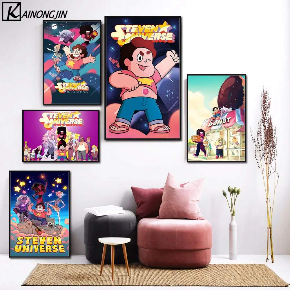 Стивен Вселенная плакат Большой пончик горячие аниме плакаты и принты Холст Живопись стены Искусство картина для детской комнаты домашний декор