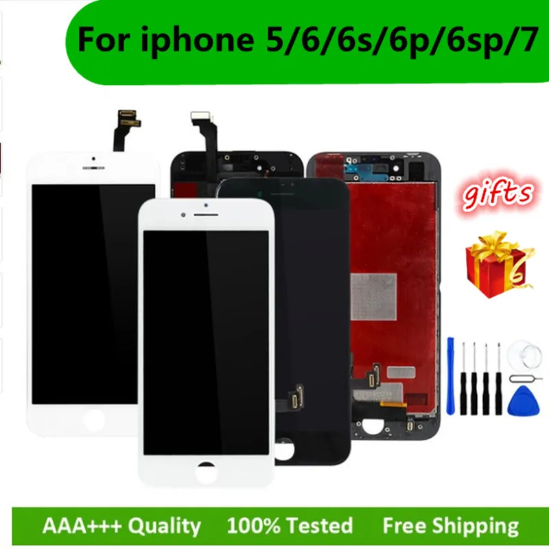 Черный/белый сборка ЖК дисплей дигитайзер для iPhone 6s AAA качество сенсорный экран 6 7
