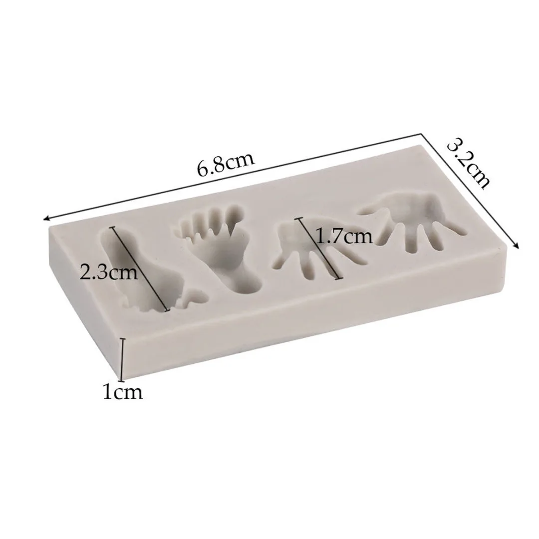 

Reusable Mini Feet hand Shaped Silicone Candy Chocolate Cake Mold 3D Soap Molds Creative Baby Fondant Cake Decoration