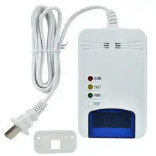 Детектор дыма 100-240 V Цифровой Дисплей детектор газа Сенсор настенно-монтируемая сигнализация штепсельная вилка американского стандарта интеллектуальный детектор дыма