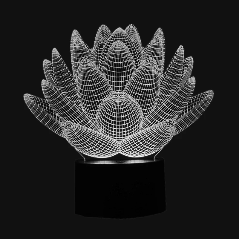 Настольная лампа Lotus 3D сенсорный выключатель 7 цветов|table lamp|lamp touchtable lamp touch |