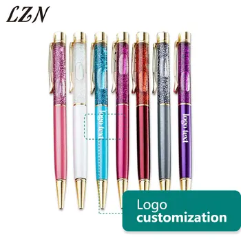

LZN Creative Crystal Foil Ballpoint Pen Colourful Special Style Metal Pens Business Promotion Stationary Free Engraved Logo/Text